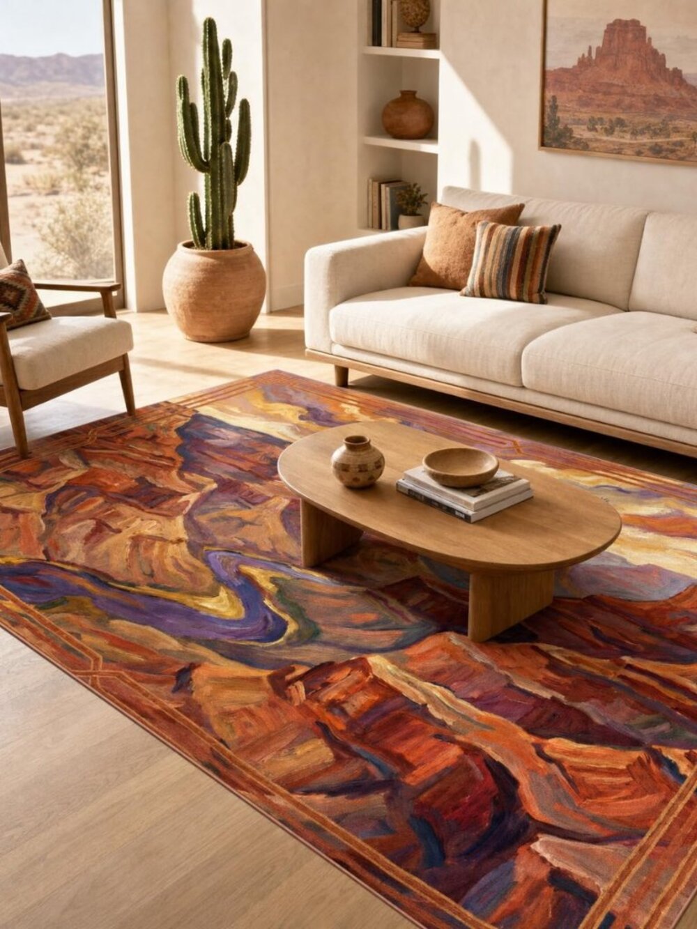 Southwestern Area Rug 5x7 Brown Rustic Western Rugs Carpet for Living Room